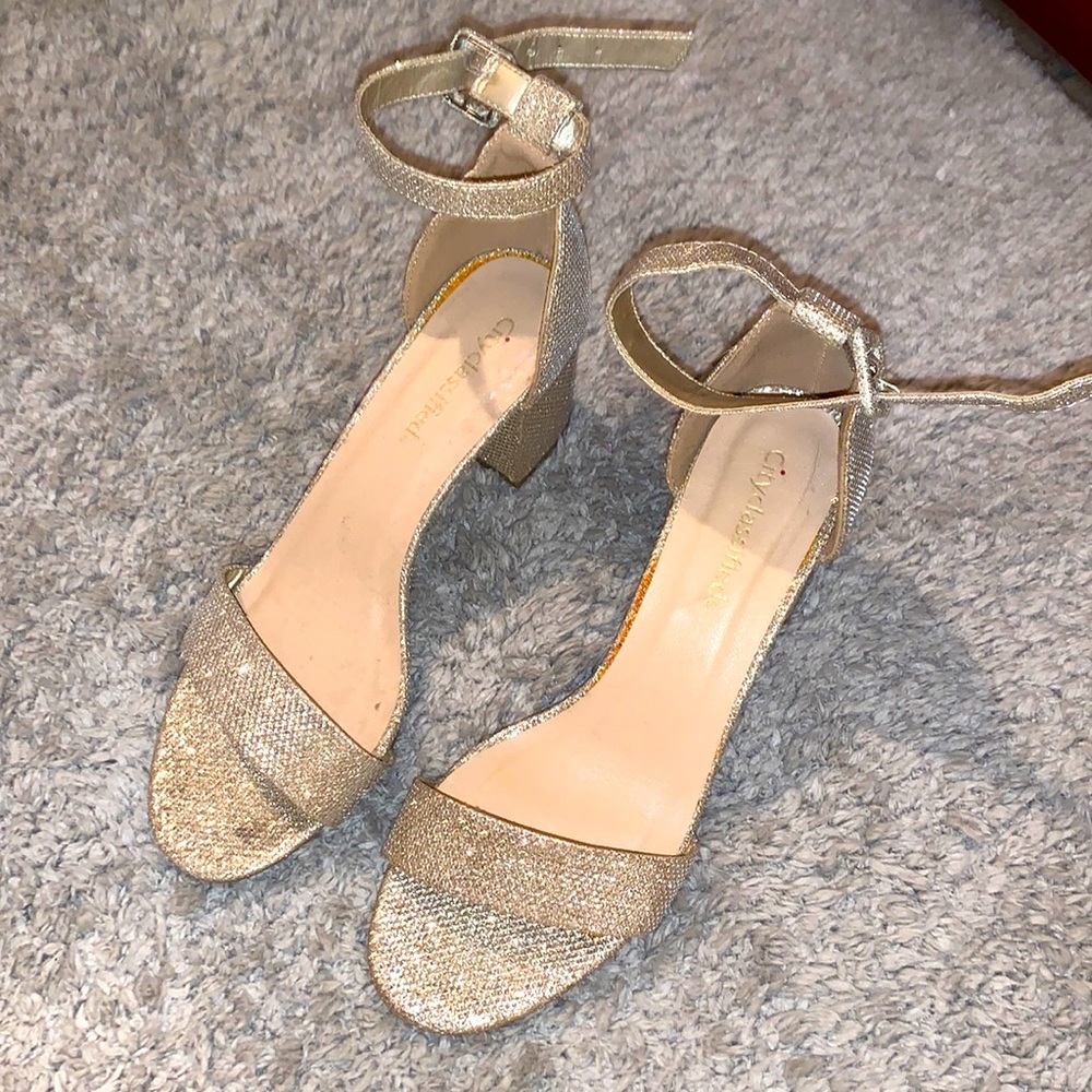 Used once for a bit gold block heels
